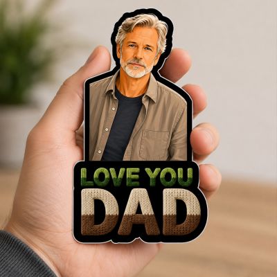 Personalized Love You Dad Fridge Magnet Father's Day and Birthday Gift for Papa Memory Photo Fridge Magnet